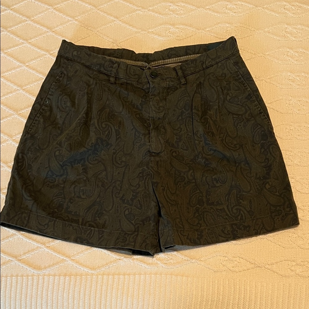 Berwich dark green paisley shorts size IT 40